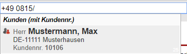 Screenshot beispielhafte Suche nach Telefonnummer